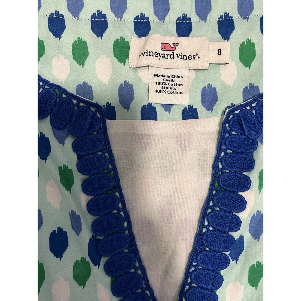 Vineyard Vines Sleeveless Printed Fit & Flare Dress Women's 8 Cotton Lined